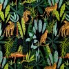 Jungle Cats fat quarter fabric bundle - leopards in black jungle