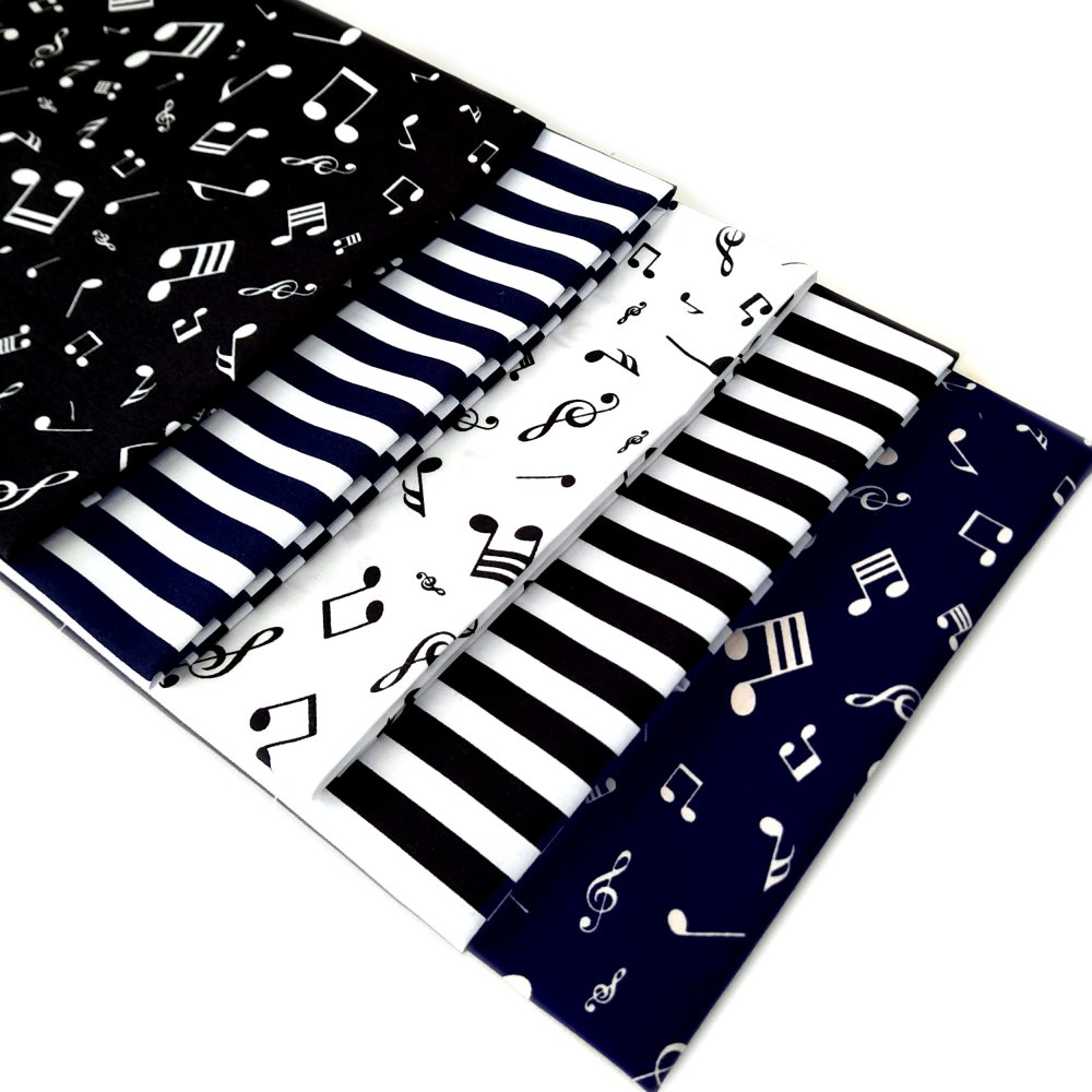 Musical Notes 5 X Fat Quarter Fabric Bundle