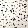 black musical notes on white