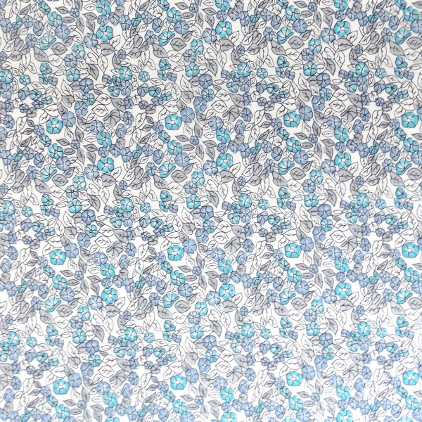 Blue Blossom Floral Cotton Fabric
