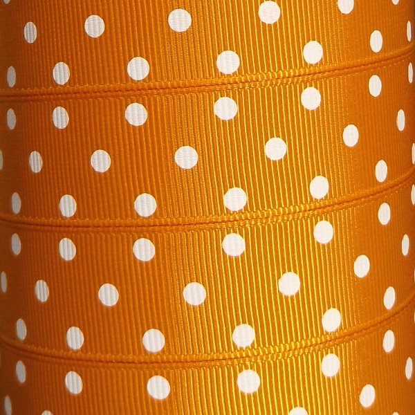 22mm Polka Dot Grosgrain Ribbon White Spots 22mm Polka Dot Grosgrain Ribbon Full Rolls