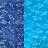batik fish blue printed cotton