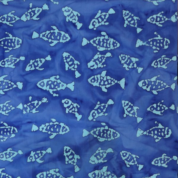 Batik Fish Blue Printed Cotton