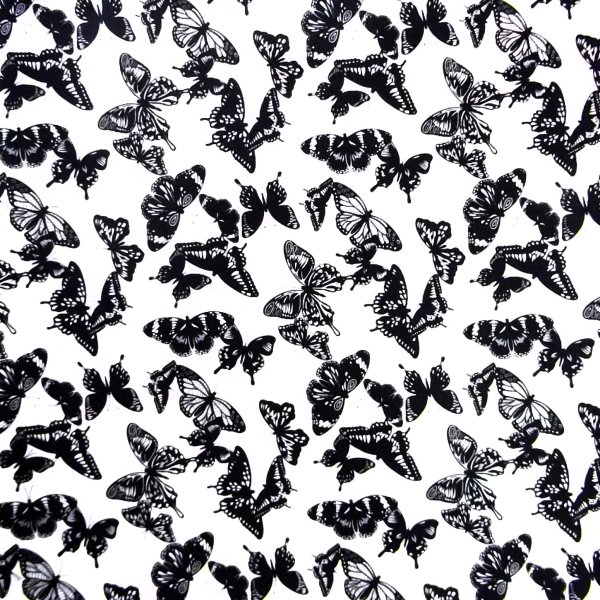 Monochrome Butterflies Fabric