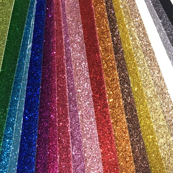 A4 Sheets Of Glitter Fabric 20 Colours
