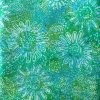 green flowers batik 100% cotton fabric 