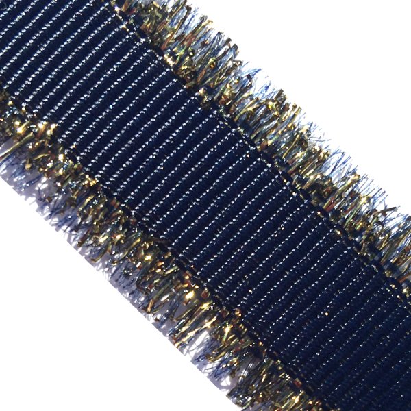 Metallic Gold Tinsel Edged Grosgrain Ribbon