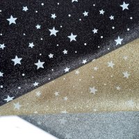 glitter fabric with glow in the dark stars