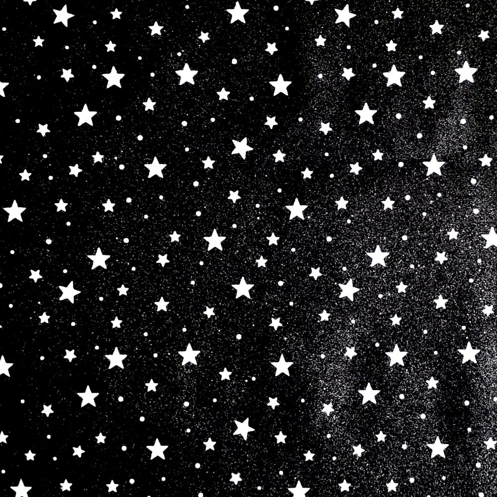Glitter Fabric With Glow In The Dark Stars