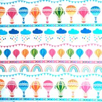 balloons and rainbows cotton fabric