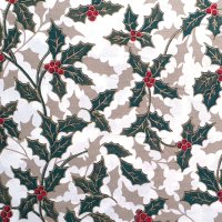 christmas holly cotton fabric