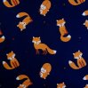 foxes on navy cotton fabric