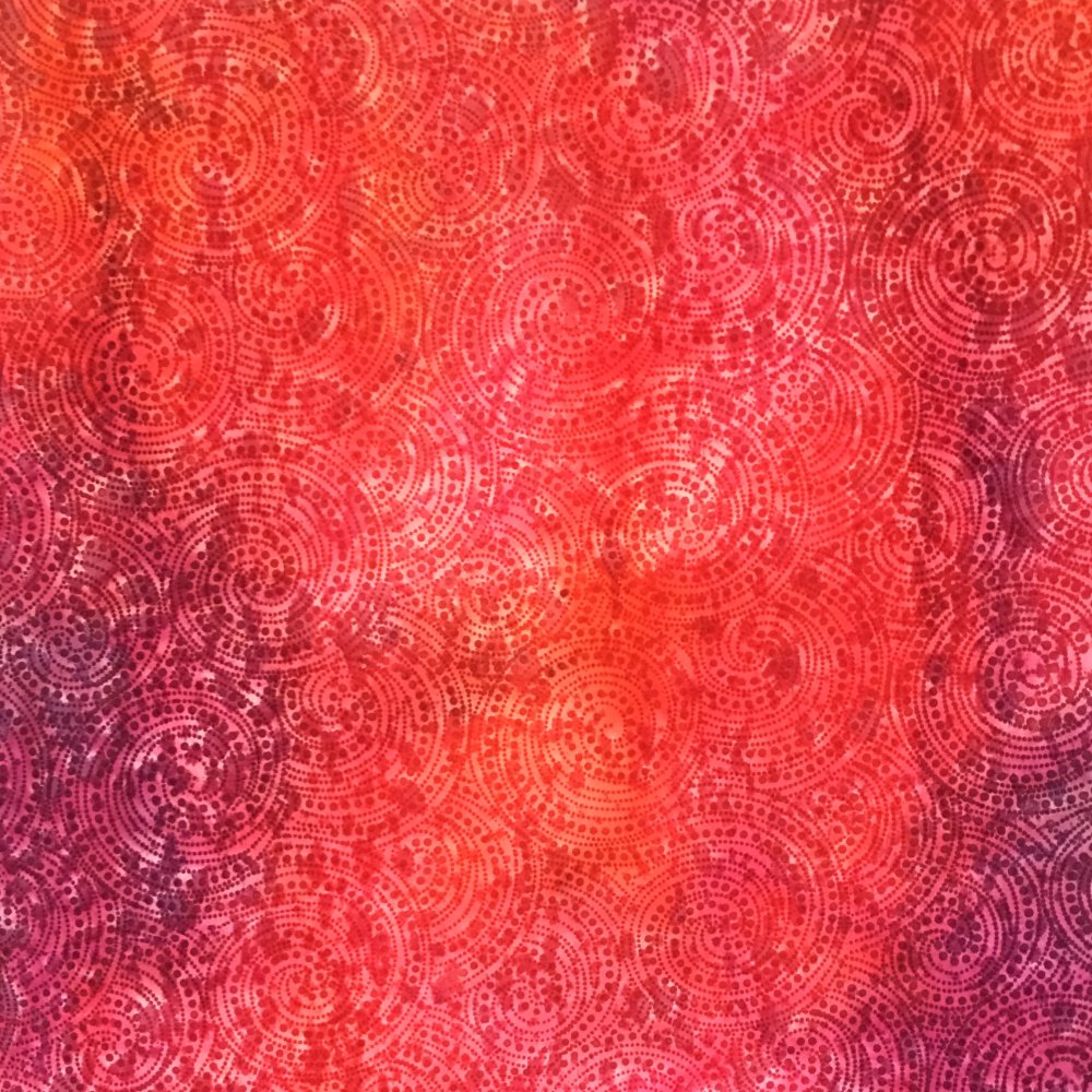 100% Cotton Maroon Swirls On Red Batik Design - Clearance 115cm X 84cm
