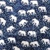 100% Cotton Indian elephants on navy Batik Design - Clearance 115cm x 70cm