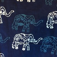 100% Cotton big elephants on navy Batik Design - Clearance 115cm x 85cm
