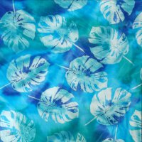 100% Cotton Blue Lilly Pads Leaf Batik Design - Clearance 56cm x 50cm
