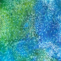 100% Cotton spray on green Batik Design - Clearance 115cm x 42cm