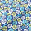 100% Cotton Poplin Green Blue Flowers Design - Clearance 110cm x 40cm