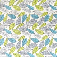 Included in this deal: 100% Cotton Poplin green blue leaves Design - Clearance 110cm x 30cm