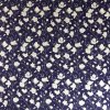 100% Cotton Poplin flowers on navy Design - Clearance 110cm x 27cm