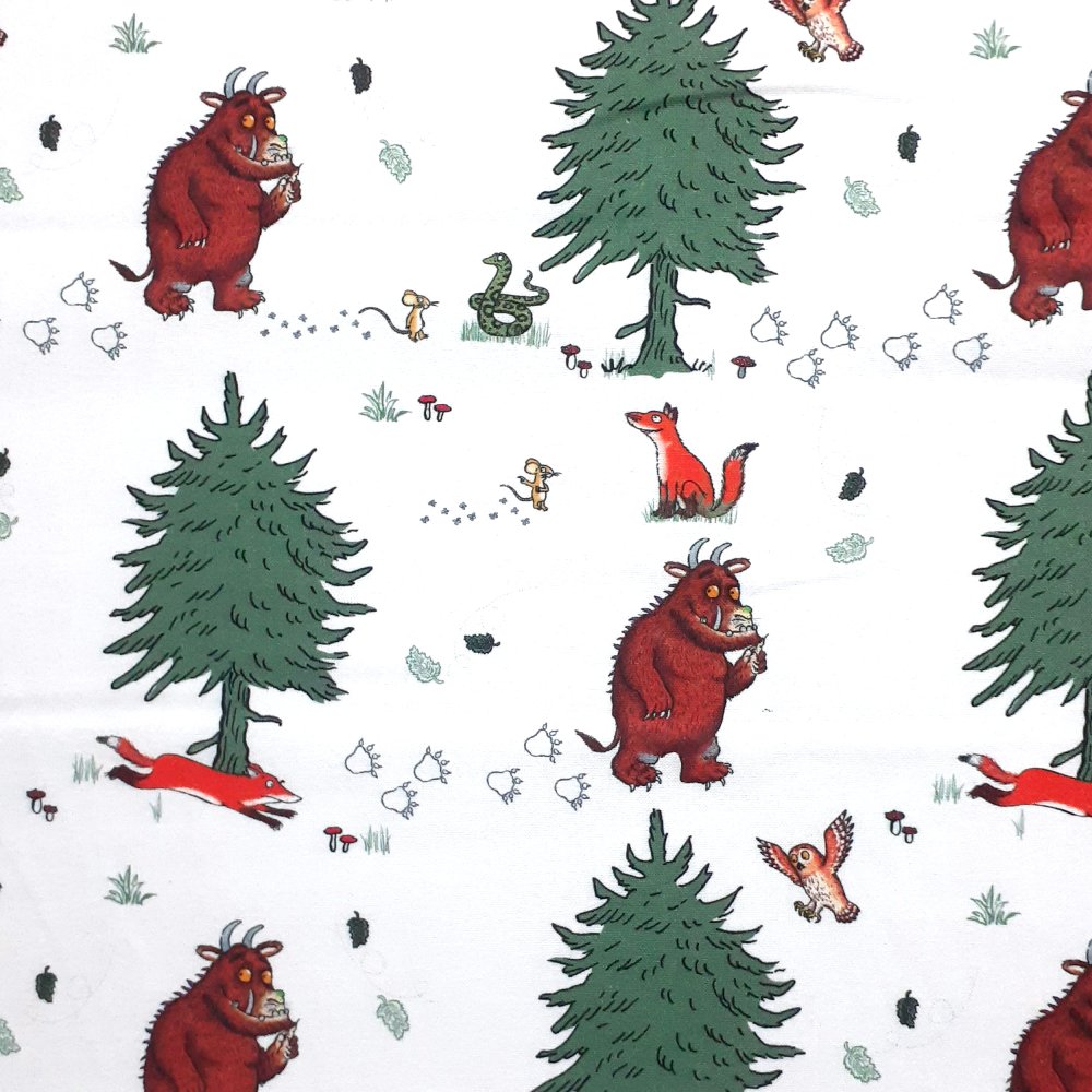 100% Cotton Poplin Gruffalo Woods Design - Clearance 55cm X 48cm