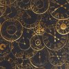 100% Cotton Poplin steampunk clocks Design - Clearance 110cm x 50cm