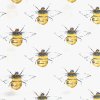 100% Cotton Poplin bees on white Design - Clearance 55cm x 48cm