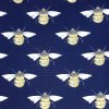 100% Cotton Poplin bees on navy Design - Clearance 55cm x 38cm