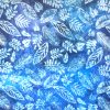 100% Cotton Blue / Turquoise Leaves Batik Design - Clearance 112cm x 100cm