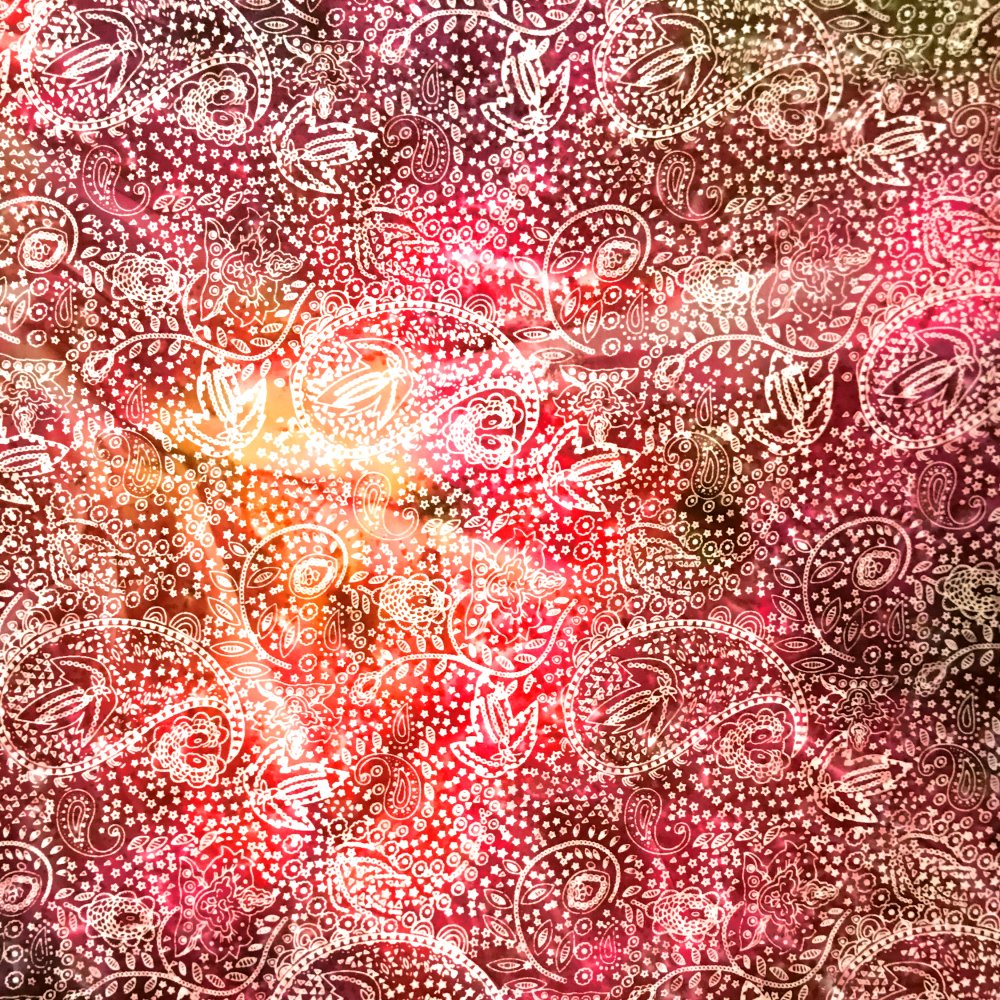 100% Cotton Red Paisley Batik Design - Clearance 112cm X 100cm
