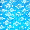 100% Cotton Blue / Turquoise Fish Batik Design - Clearance 112cm x 100cm