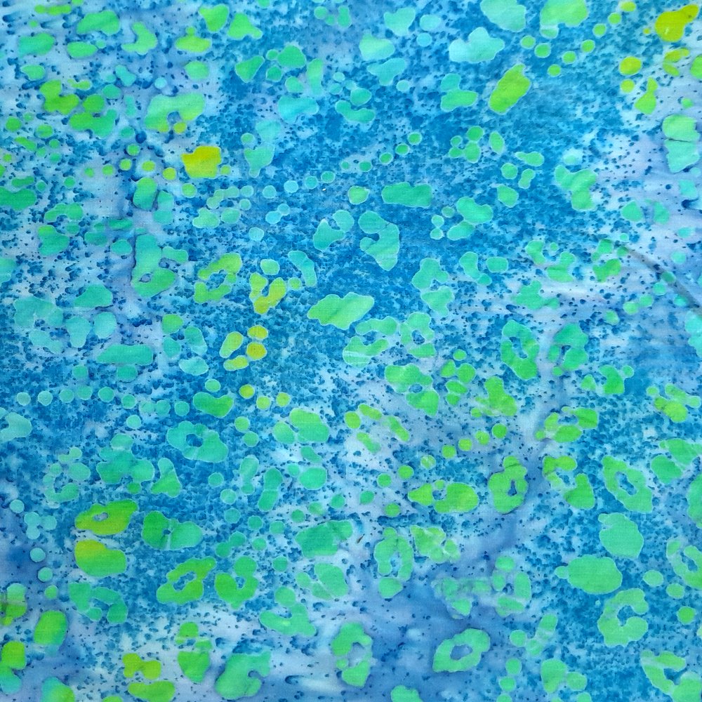100% Cotton Turquoise Floral Batik Design - Clearance 118cm X 30cm