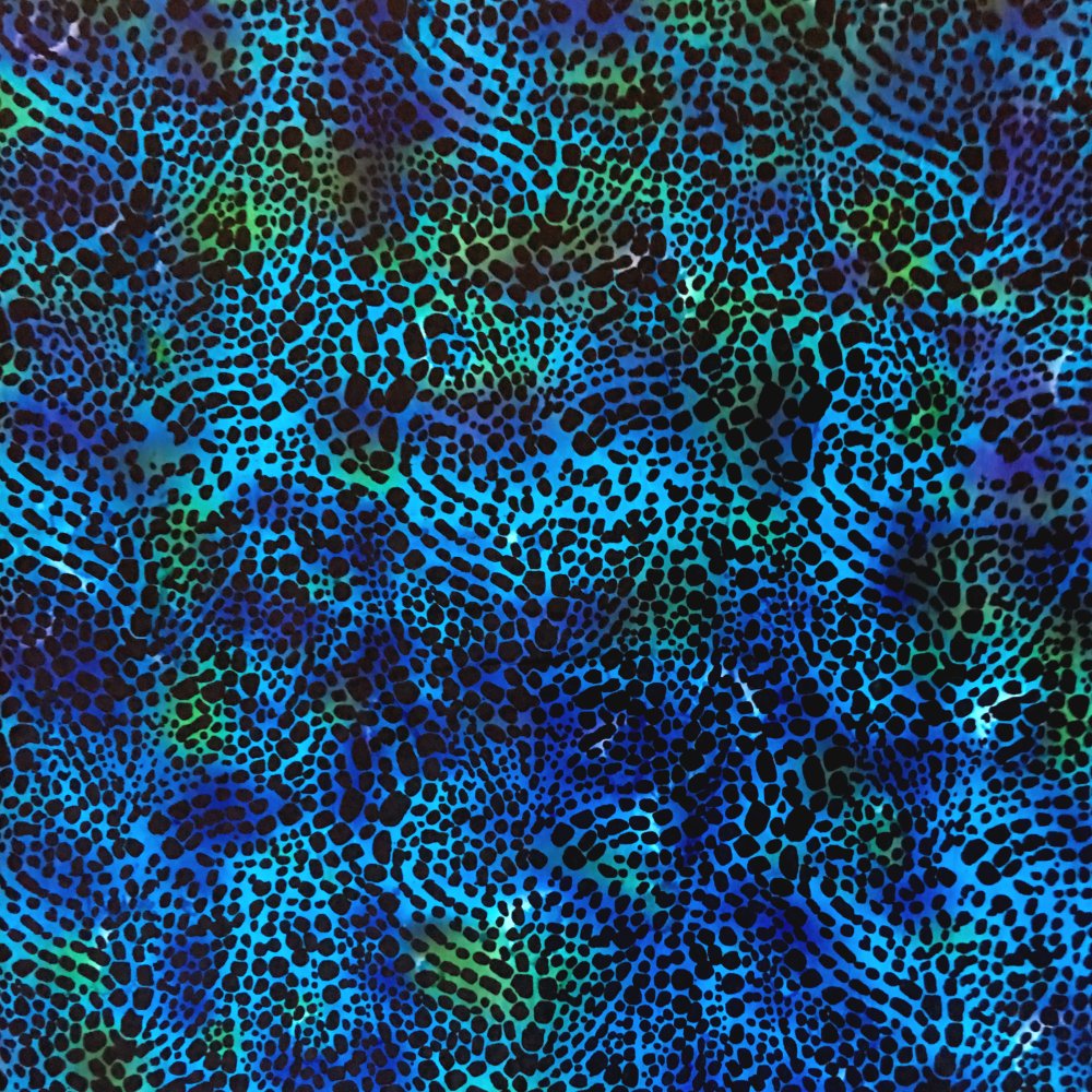 100% Cotton Turquoise Leopard Spots Batik Design - Clearance 50cm X 112cm