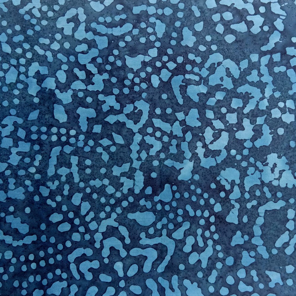 100% Cotton Blue Spots Batik Design - Clearance 120cm X 35cm