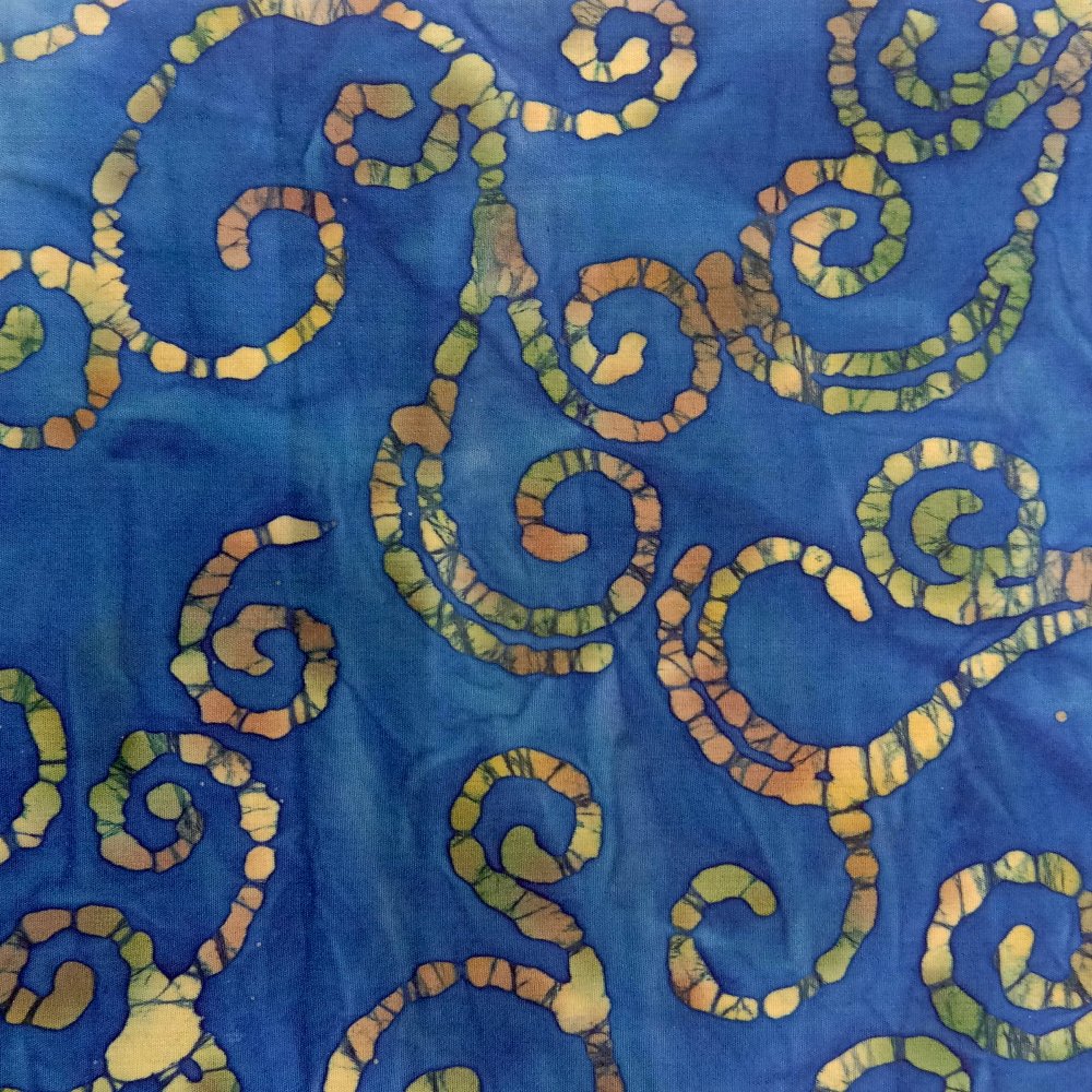 100% Cotton Gold Swirls Batik Design - Clearance 120cm X 45cm