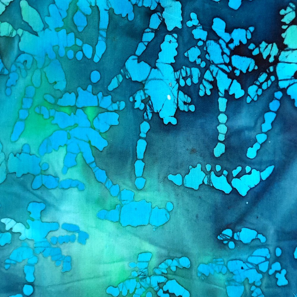 100% Cotton Turquoise Palm Trees Batik Design - Clearance 120cm X 30cm