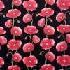 peace poppies batik fabric fat quarter bundle - black