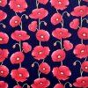 peace poppies batik fabric fat quarter bundle - navy