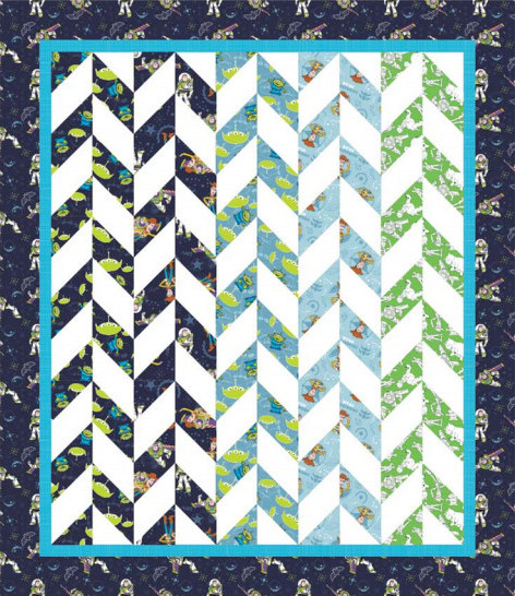 Herringbone Quilt Pattern With A Toy Story Theme